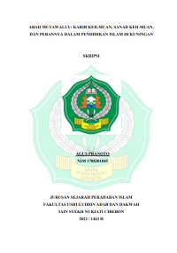 Abah Mutawally Karir Keilmuan Sanad Keilmuan dan Perannnya dalam Pendidikan Islam di Kuningan