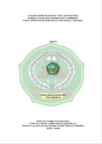 Analisis Komparasi Buku Teks Matematika Kurikulum 2013 dan Kurikulum Cambridge Pada Topik Sistem Persamaan Linear Dua Variabel