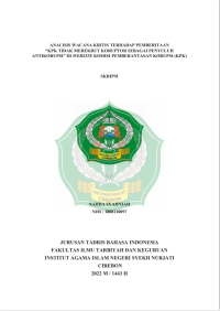 Analisis Wacana Kritis Terhadap Pemberitaan “KPK tidak  merekrut koruptor sebagai penyuluh antikorupsi” di website KPK (Komisi Pemberantasan Korupsi)