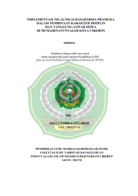Implementasi Nilai-Nilai Dasadarma Pramuka dalam Pembinaan Karakter Disiplin dan Tanggung Jawab Siswa di MI Madinatunnajah Kota Cirebon