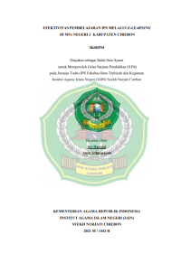 Efektivitas Pembelajaran IPS Menggunakan E-learning di MTs Negeri 3 Kabupaten Cirebon