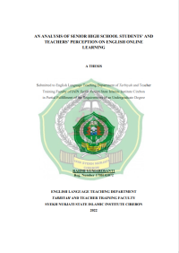 An Analysis Senior High School Students’’ and Teachers’ Perception on English Online Learning