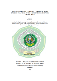 A Need Analysis of Teachers‟ Competencies of English Teachers in the 21st Century at Senior High School